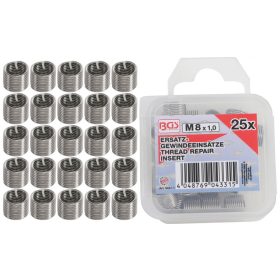  BGS technic 25 részes menetjavító persely készlet, M8X1.0 (BGS 9427-1)