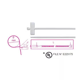   Beta BMBT22025   Keresztben feliratozható kábelkötegelő szalag, 25x8mm, natúr