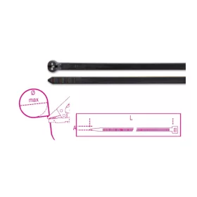   Beta BMNL1025   Acélfogas műanyag kábelkötegelő szalag, fekete, UV-álló