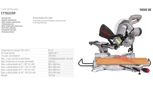 CROWN CT15233P Gérvágó - 1800W
