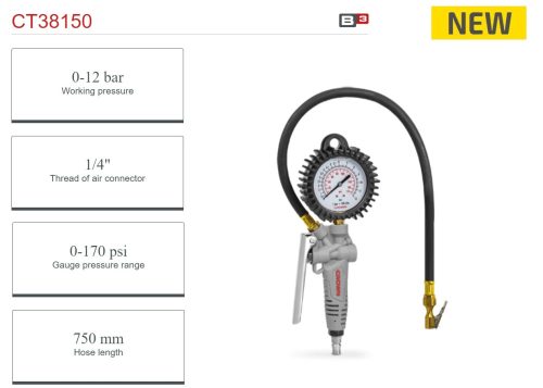 CROWN CT38150 Légnyomásmérő - 0 - 12 bar