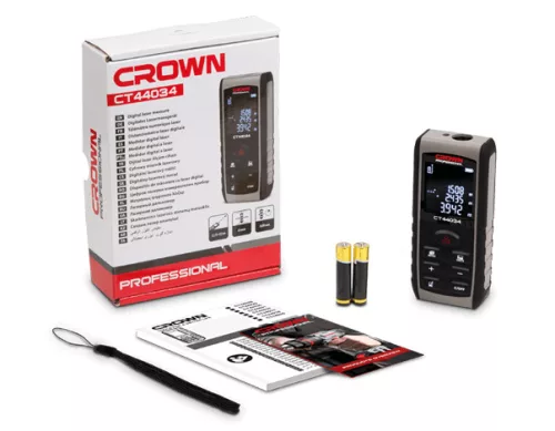 CROWN CT44034 Lézeres távolságmérő - 80m, dőlésérzékelővel