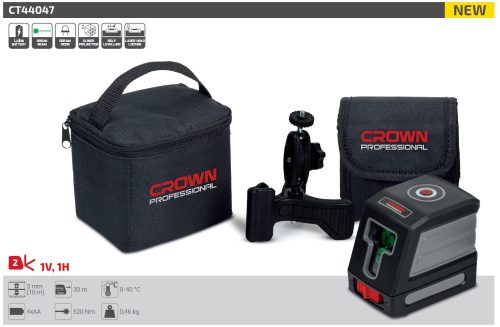 CROWN CT44047 Vonallézer zöld - 2D
