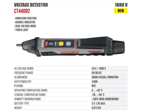 CROWN CT44092 Feszültség kereső - 24 V/1000 V