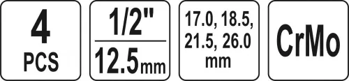 YATO Csavarkulcs készlet ½ „- 4 db (YT-06030)