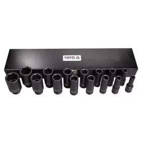   YATO Gépi dugókulcs készlet 1/2" / hosszú / 10-32 mm / 15 db-os (YT-1055)