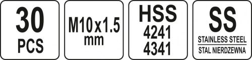 YATO Menetjavító készlet 30 részes M10 1,5mm (YT-17634)