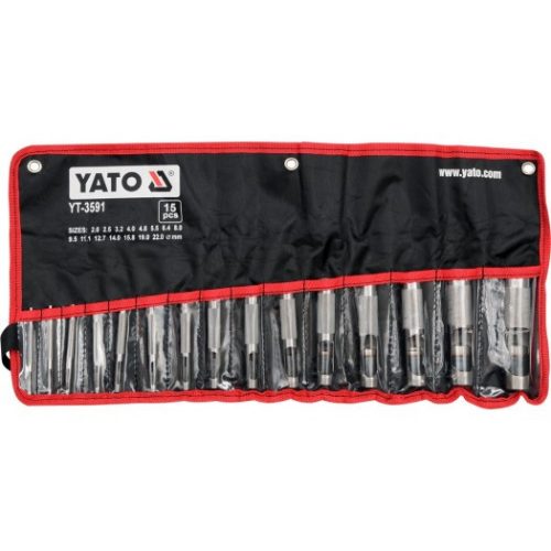 YATO Bőrlyukasztó készlet 15 részes 2-22 mm (YT-3591)