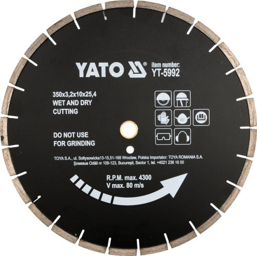 YATO Aszfaltvágó korong 350X25,4mm (YT-5992)