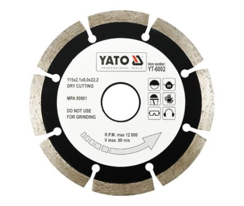 YATO Gyémánt vágótárcsa 115 mm szegmentált (YT-6002)