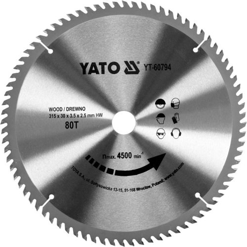 YATO Fűrésztárcsa fához 315/80/30 (YT-60794)